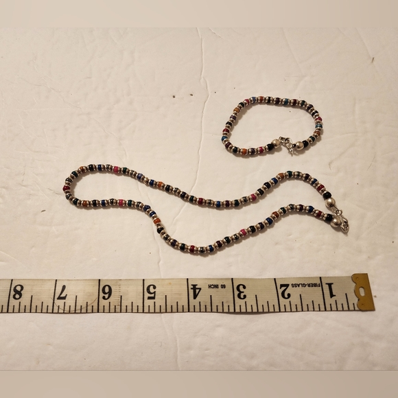 Treska Multicolor Cluster Rainbow Matching Necklace and Bracelet - Picture 2 of 3